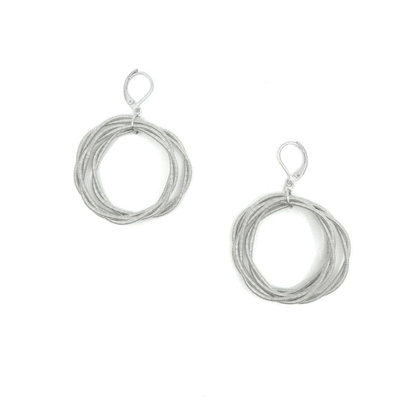 Silver Twist Loop Earring