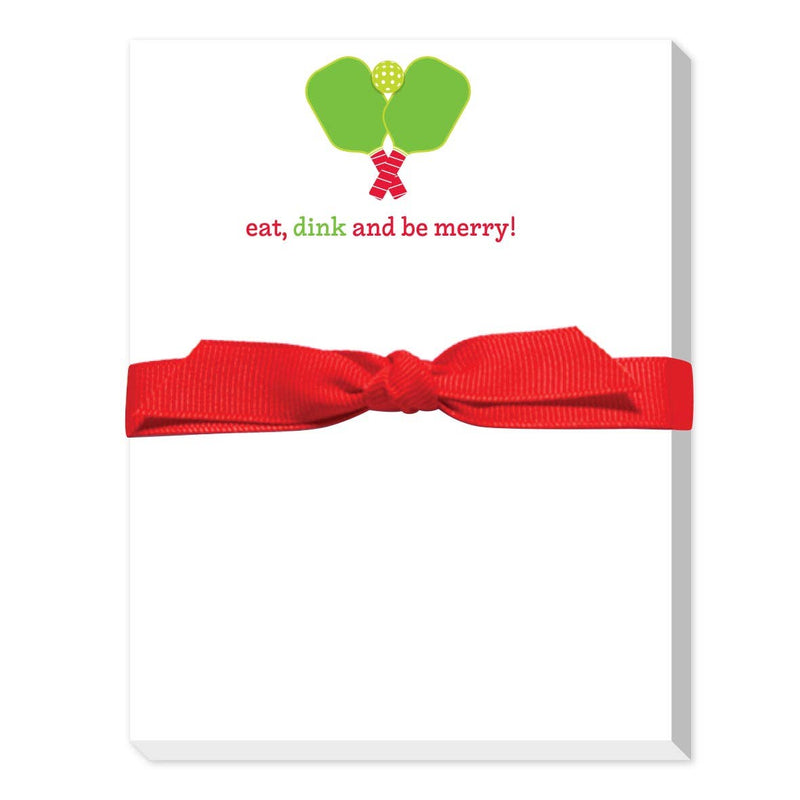 HOLIDAY PICKLEBALL MINI NOTEPADS: EAT DINK AND BE MERRY!