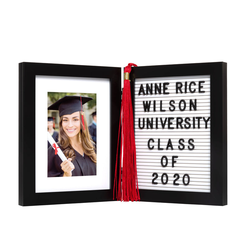 Graduation Tassel Letterboard Photo Frame, Black