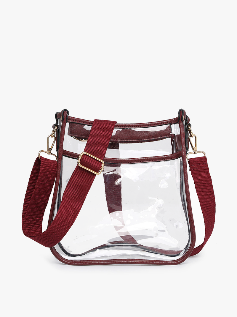 Wine Posie Clear Crossbody w/ Vegan Leather