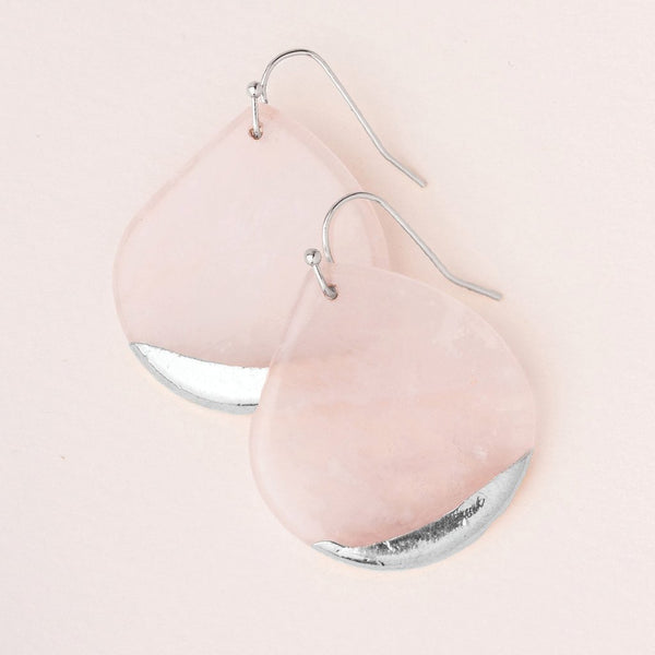 Rose Quartz Earrings, AA Grade, Faceted Teardrops, 925 Sterling Silver –  Crystal Heart