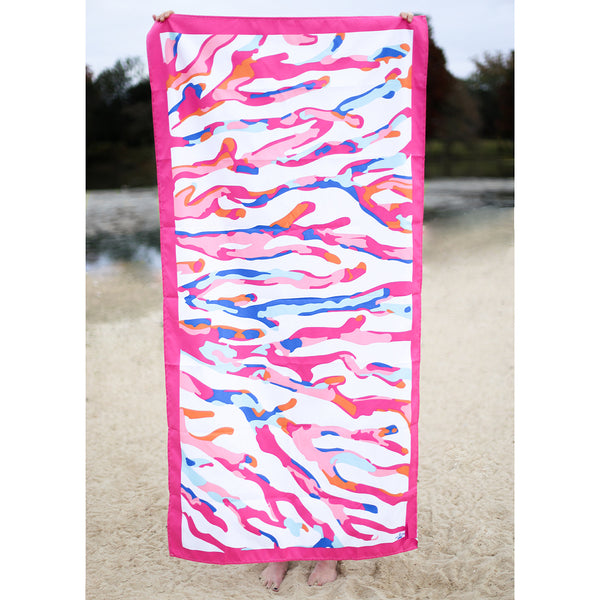 Coral Beach Towel Hot Pink/Light Pink
