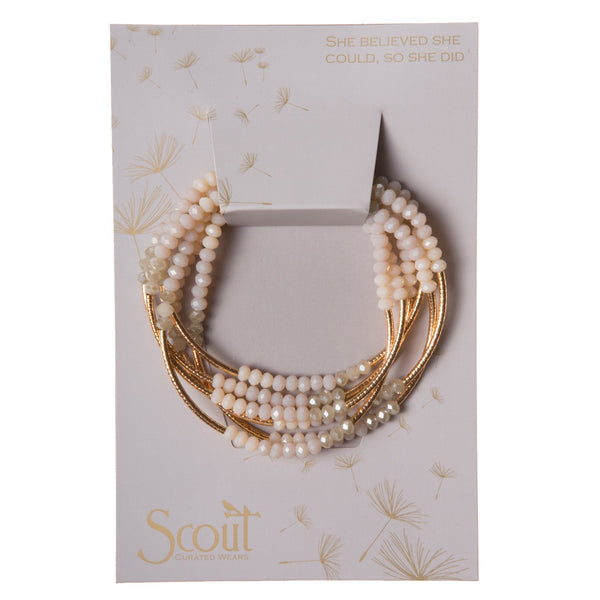 Scout Wrap Bracelet/Necklace Ivory Combo/Gold