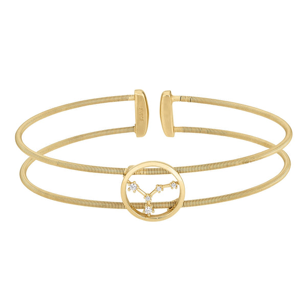 Cancer Gold Finish Cable Cuff