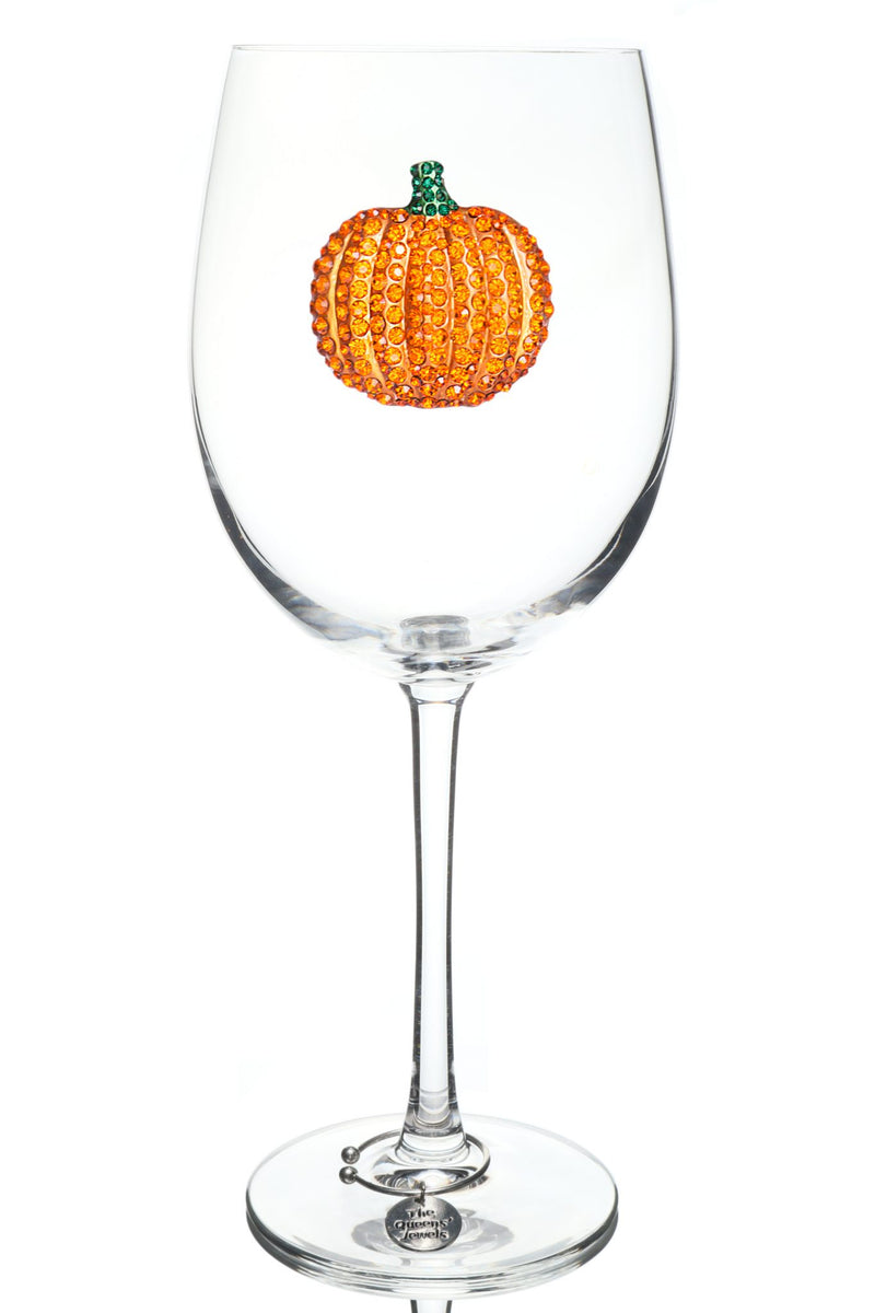 Pumpkin Stemmed Glass