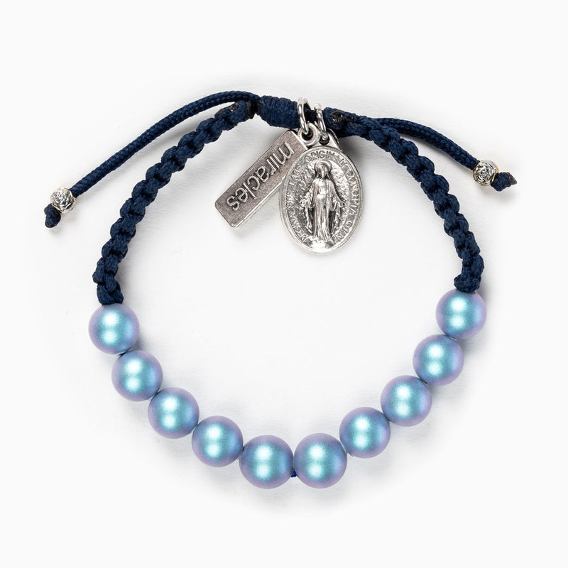 Radiant Pearl Blessing Bracelet Silver/Navy/Light Blue