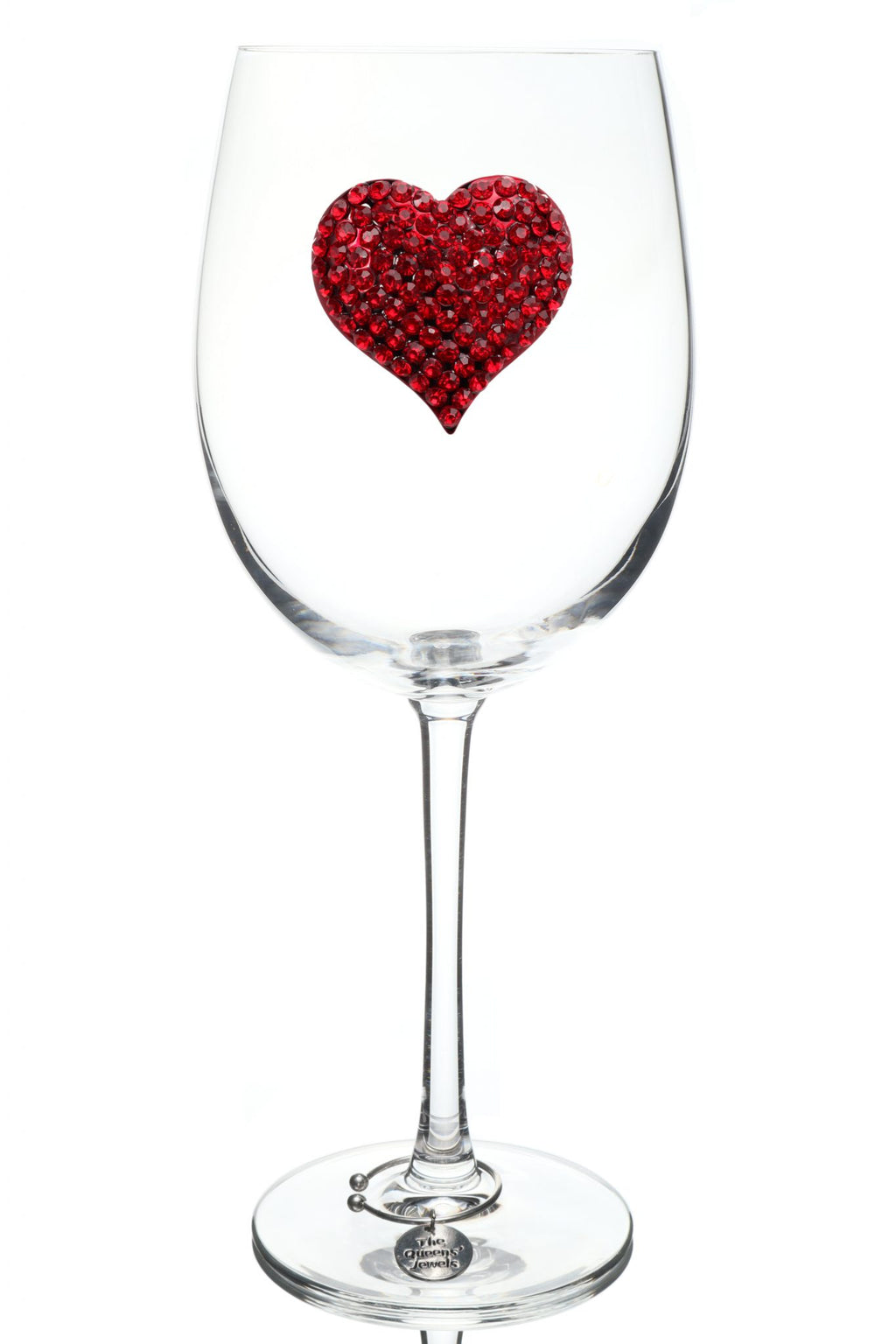 Red Heart Stemmed Glass