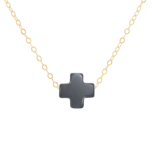 Signature Cross 16" Charcoal Necklace