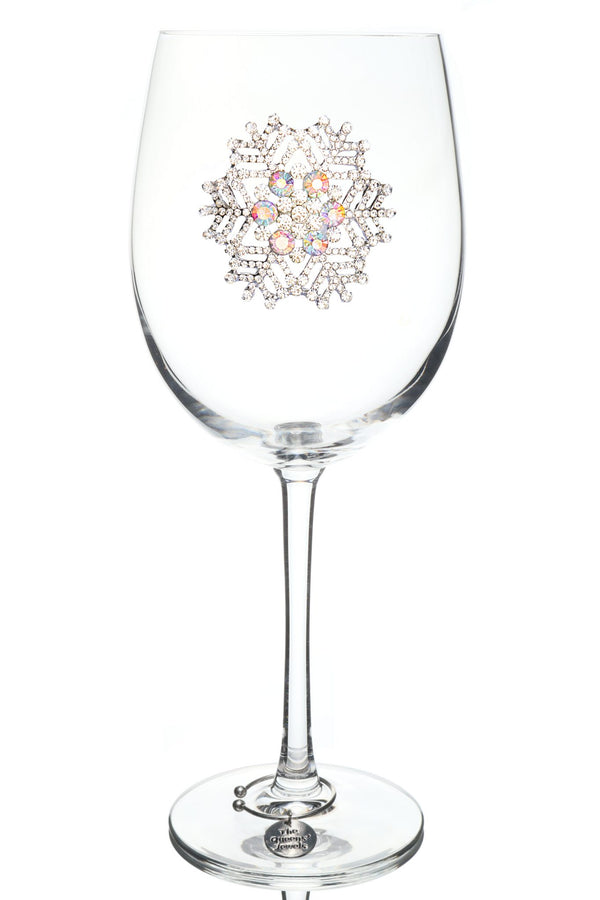 Snowflake Stemmed Wine Glass